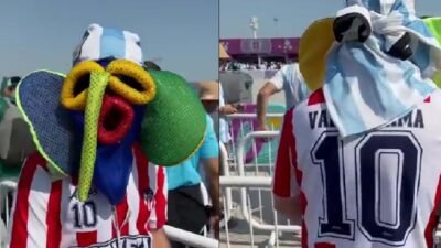 Barranquillero en el Mundial de Catar 2022 va a estadios con camiseta del Junior y marimonda