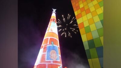 El árbol de navidad de la Ventana al Mundo fue encendido en la noche de este jueves.